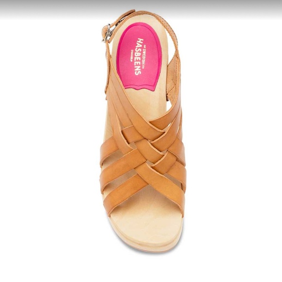 Swedish Hasbeens Vivi Platform Sandals Wooden Clog 37 70’s Retro - Picture 4 of 11